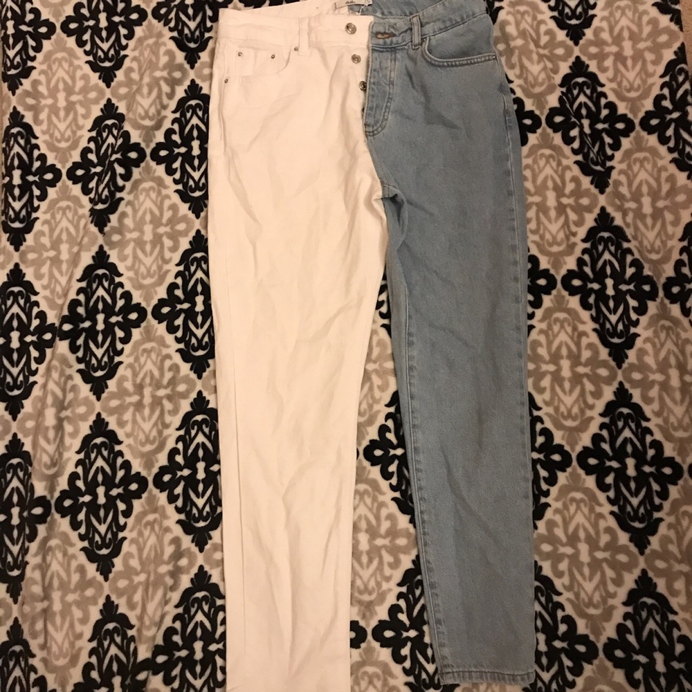 Color block straight leg ADIKA jeans.